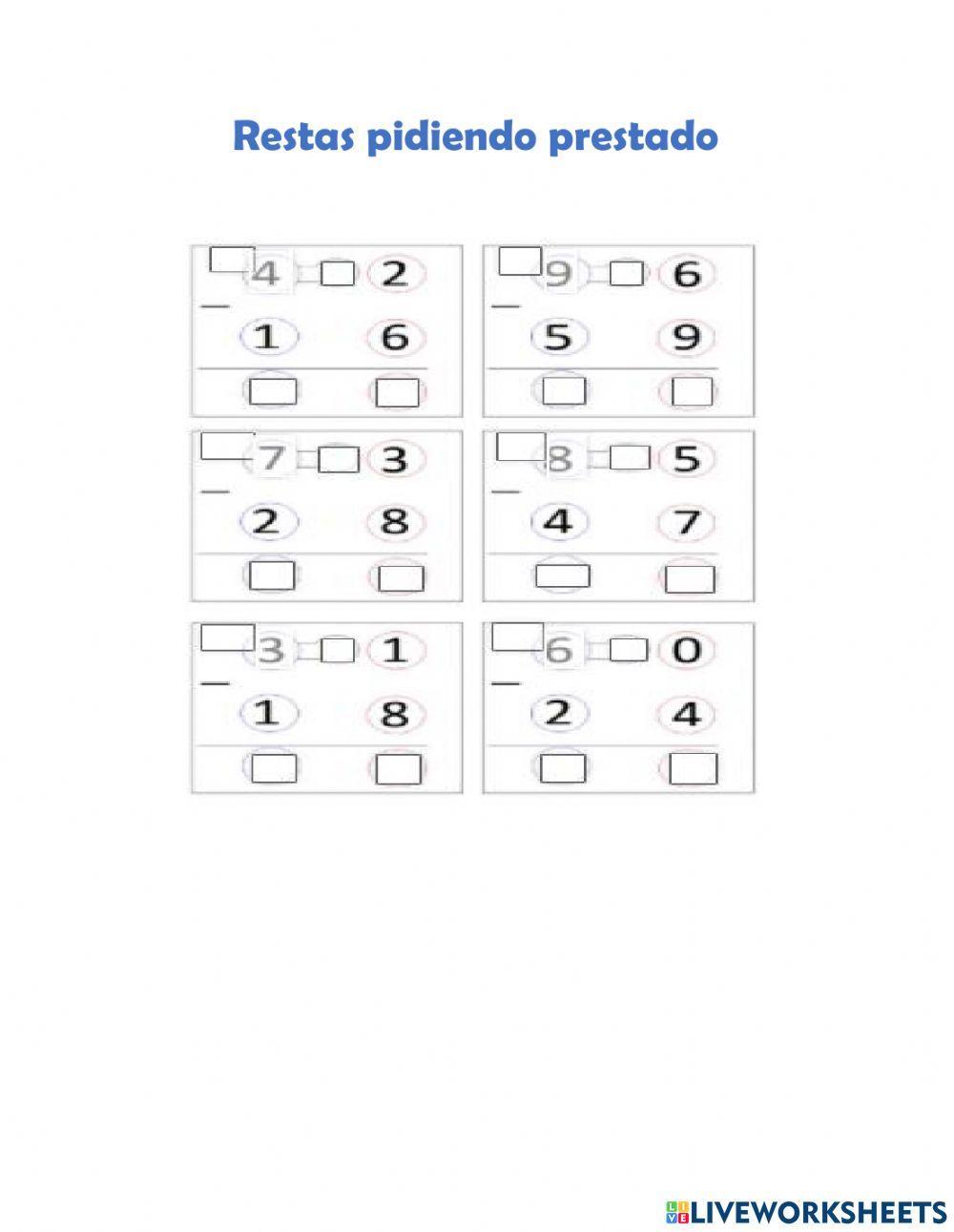 Restas pidiendo prestado