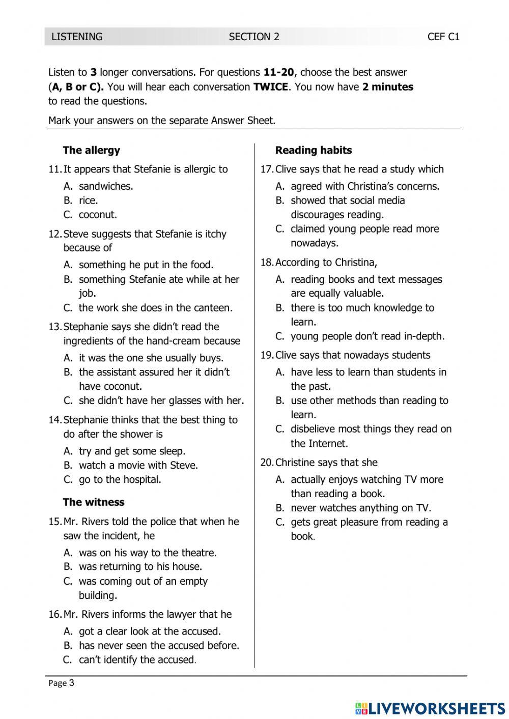 LRN C1 JUNE 2016 LISTENING