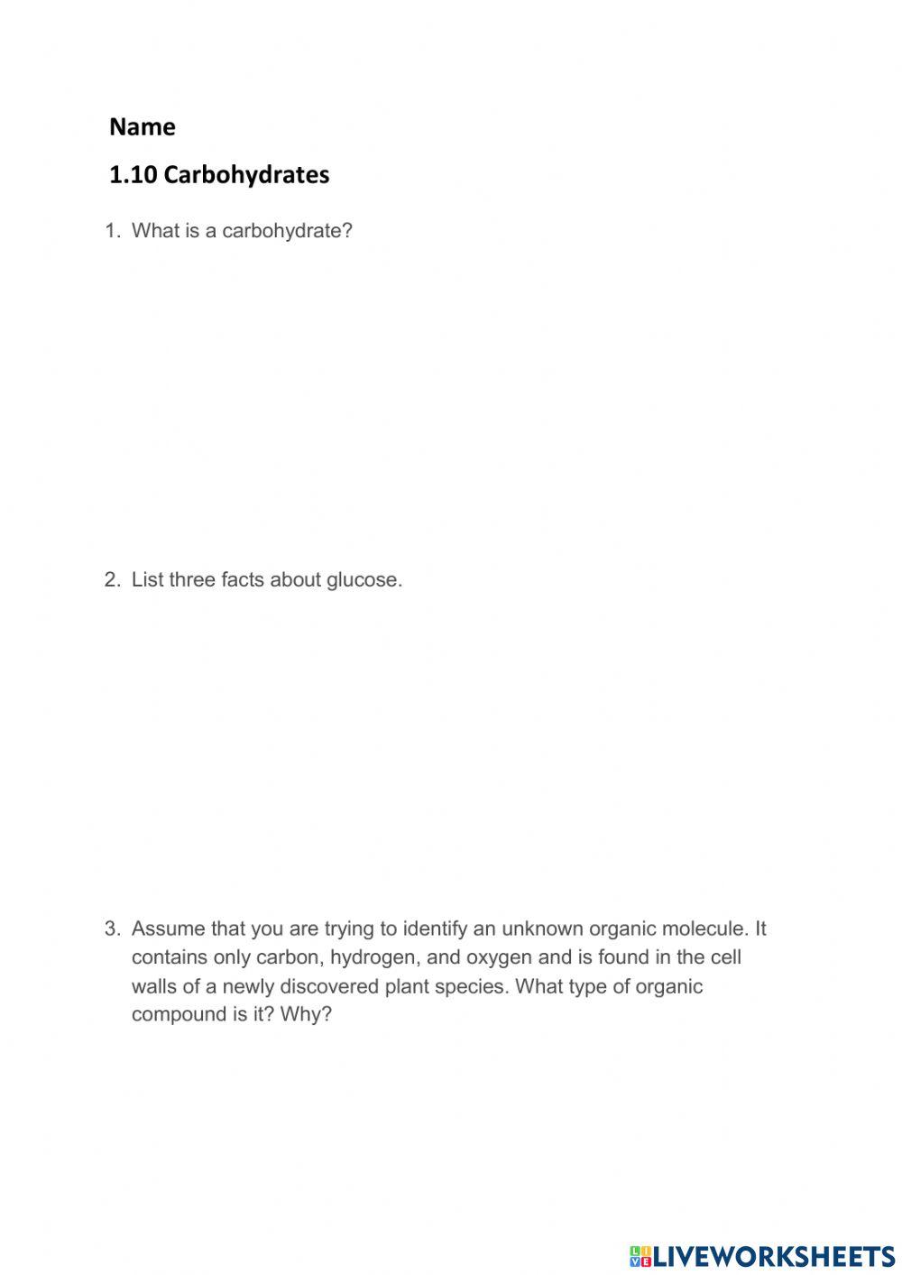 1.10 Carbohydrates