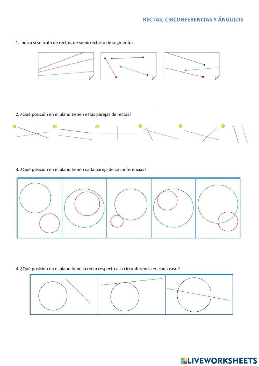 Rectas, circunferencias y ángulos