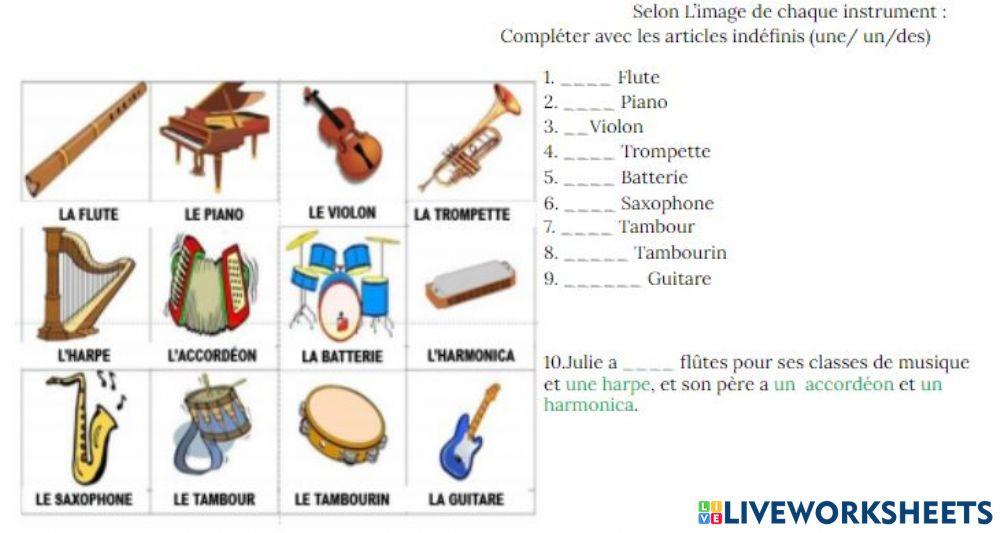 Le genre des instruments, articles