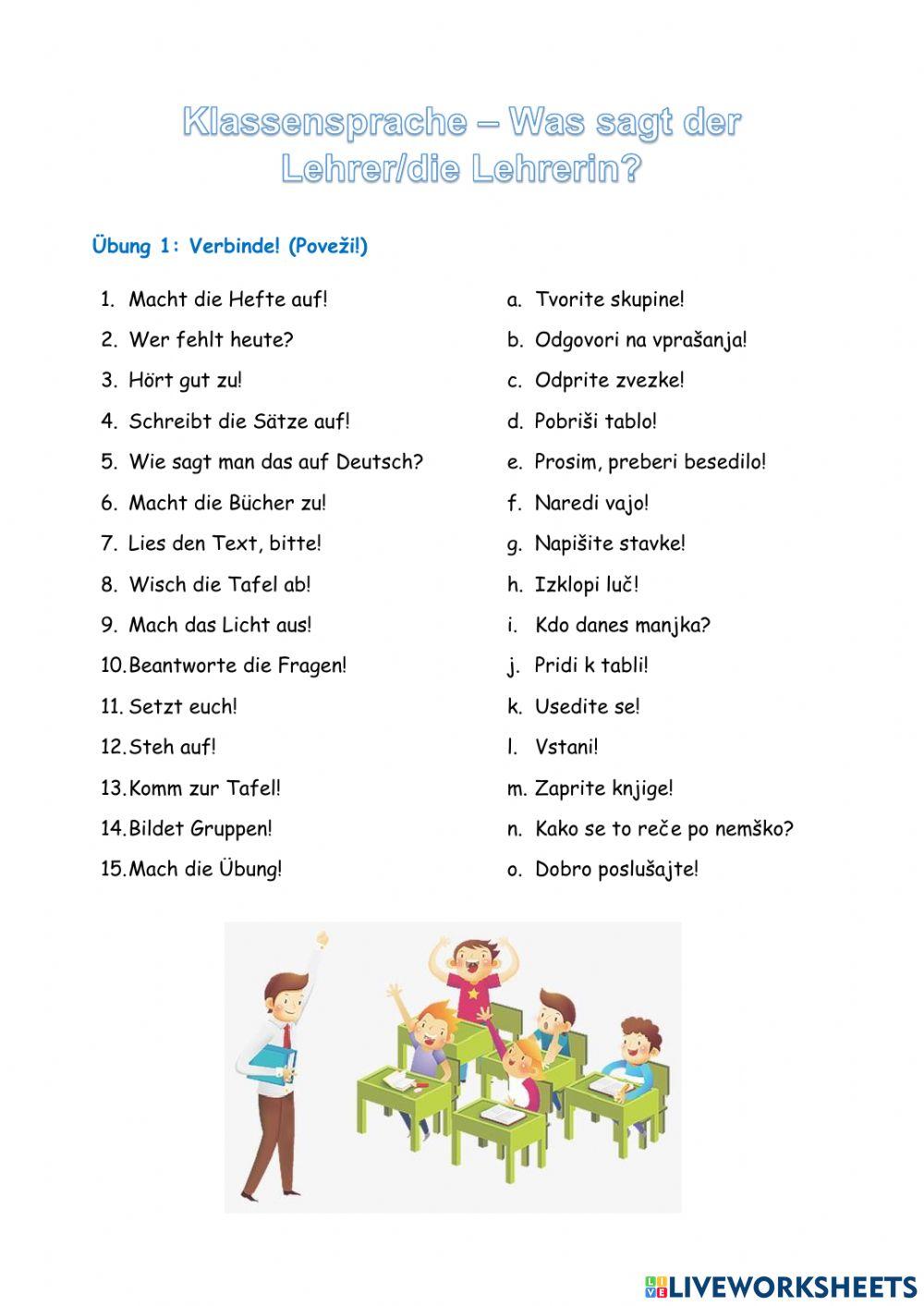 Klassensprache - Lehrer