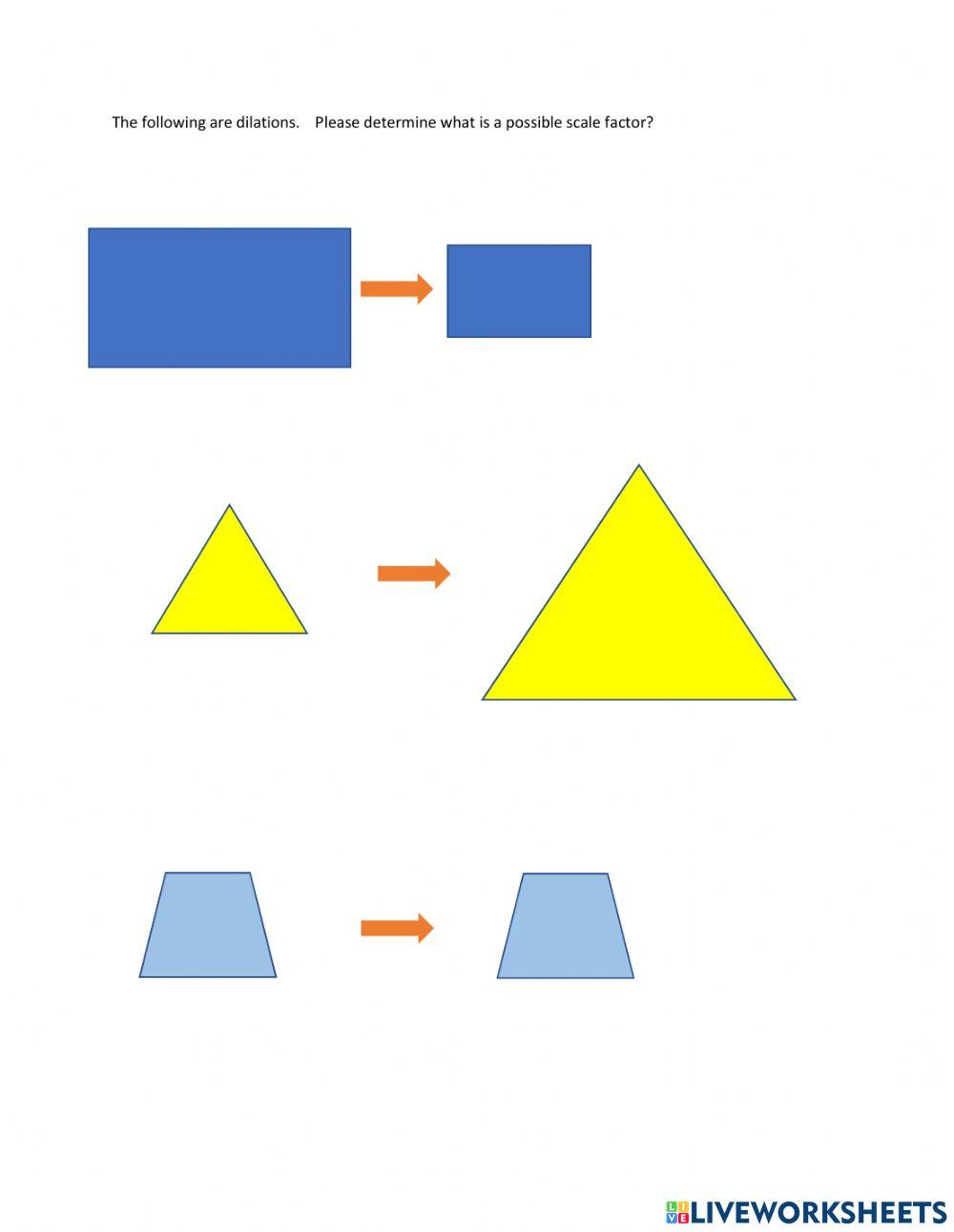 DIlations interactive worksheet Live Worksheets