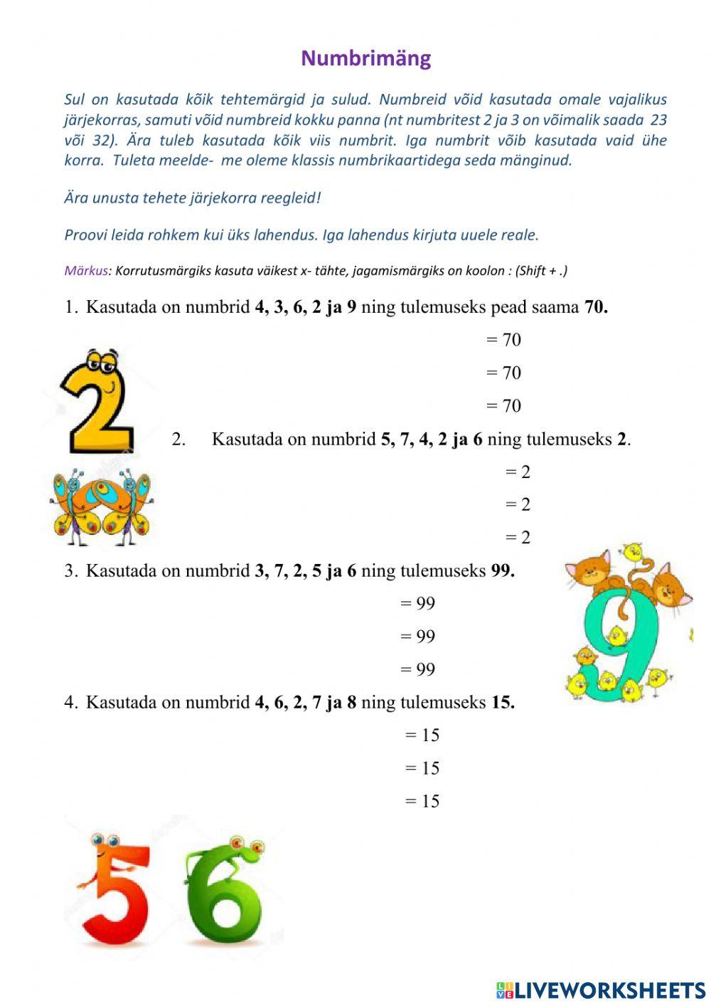 Numbrimäng Numbrimäng