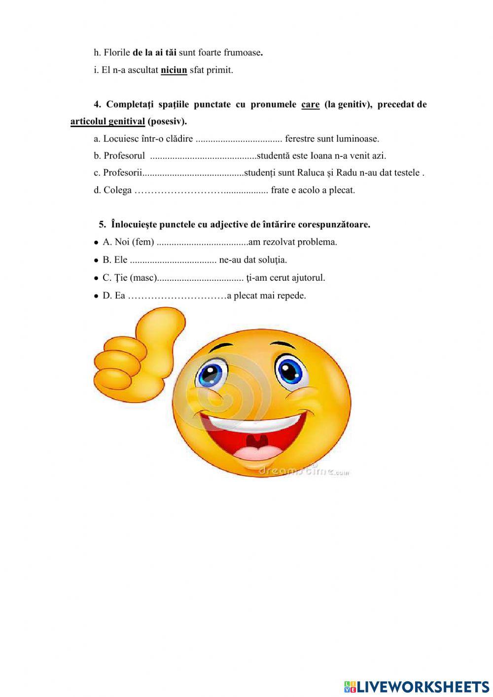 Test Pronumele cl 7 Test Pronumele cl 7