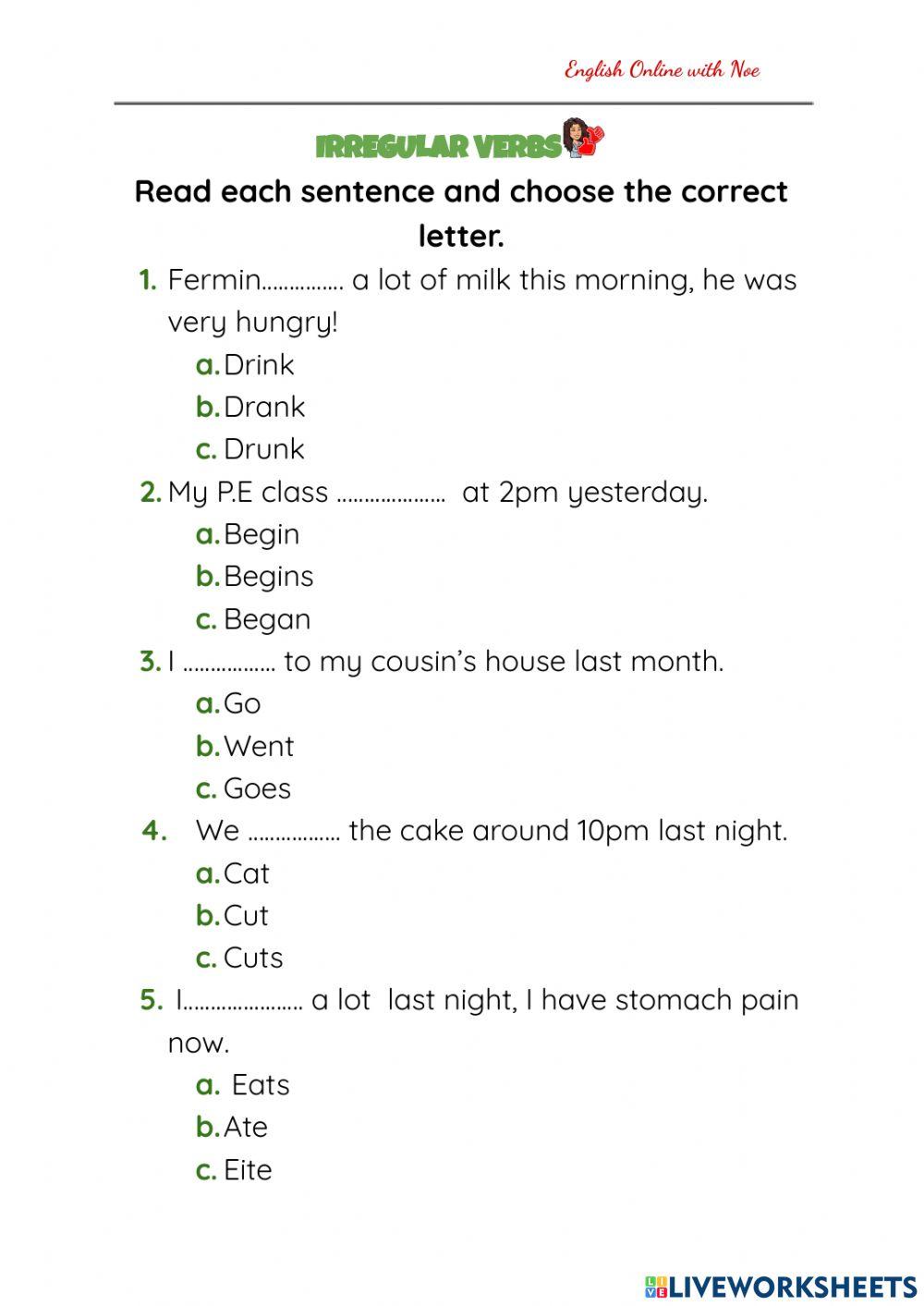 Irregular Verbs -Simple Past