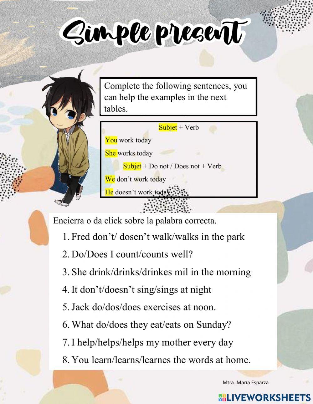 Simple present review