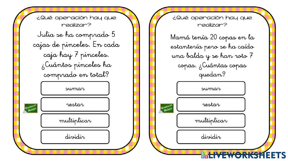 Asociar operaciones a problemas