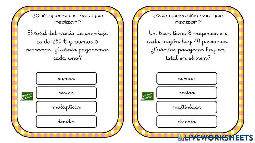 Asociar operaciones a problemas