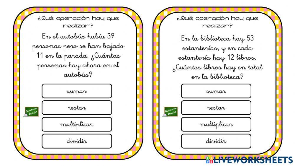 Asociar operaciones a problemas