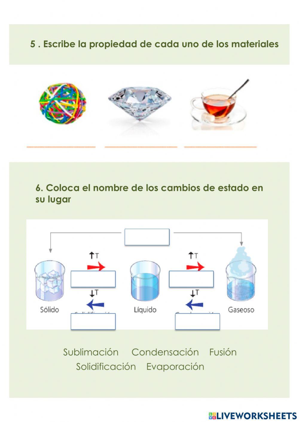 Prueba T 5 La materia