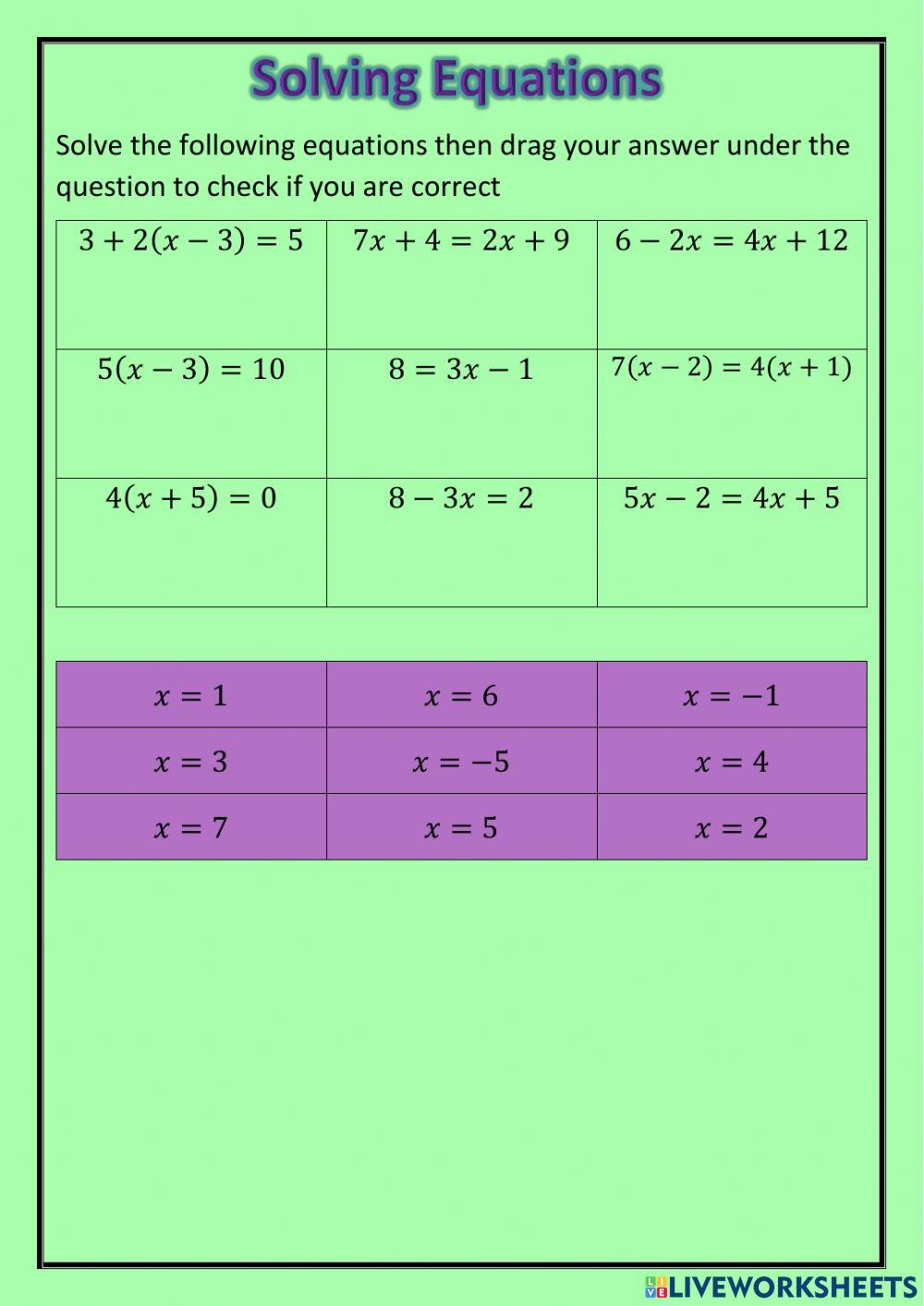 National 5 - Solving Equations