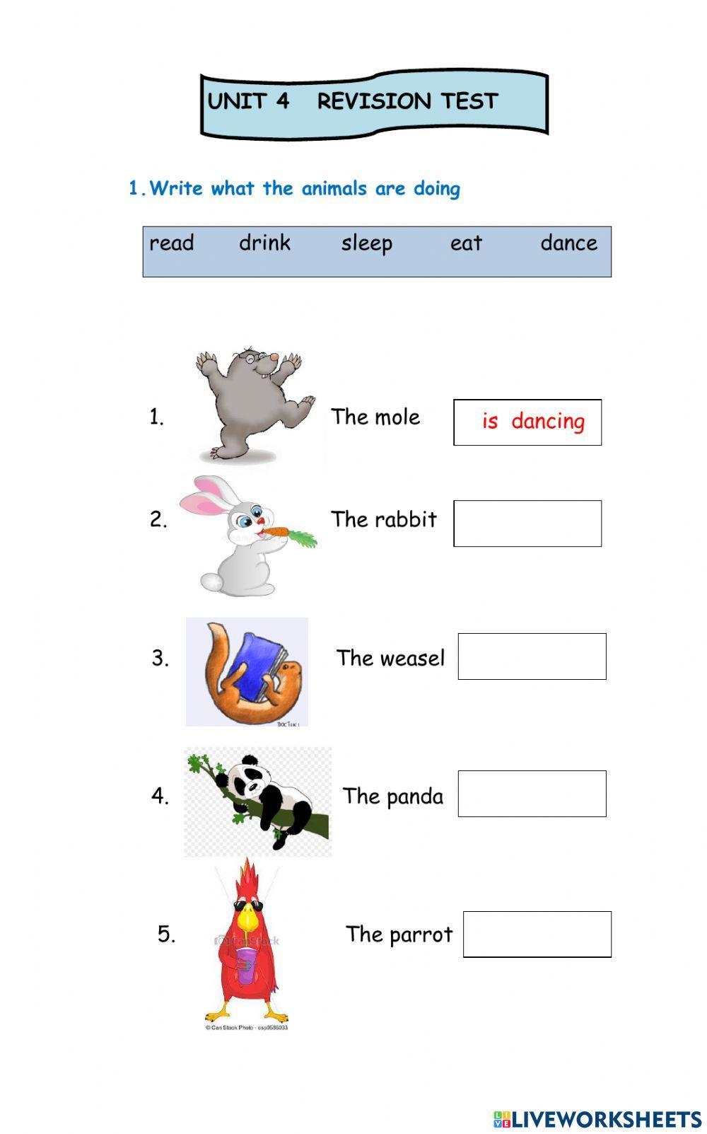 Magic Book - Unit 4 - Revision Test