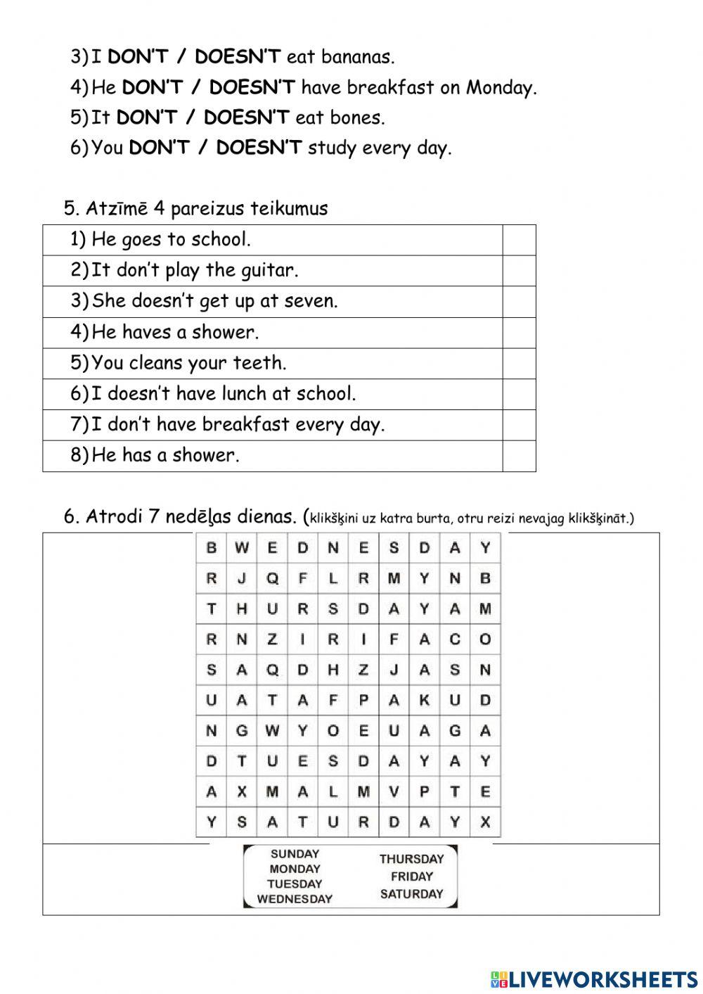 Pārbaudes darbs par apgalvojuma un nolieguma teikumiem tagadnē