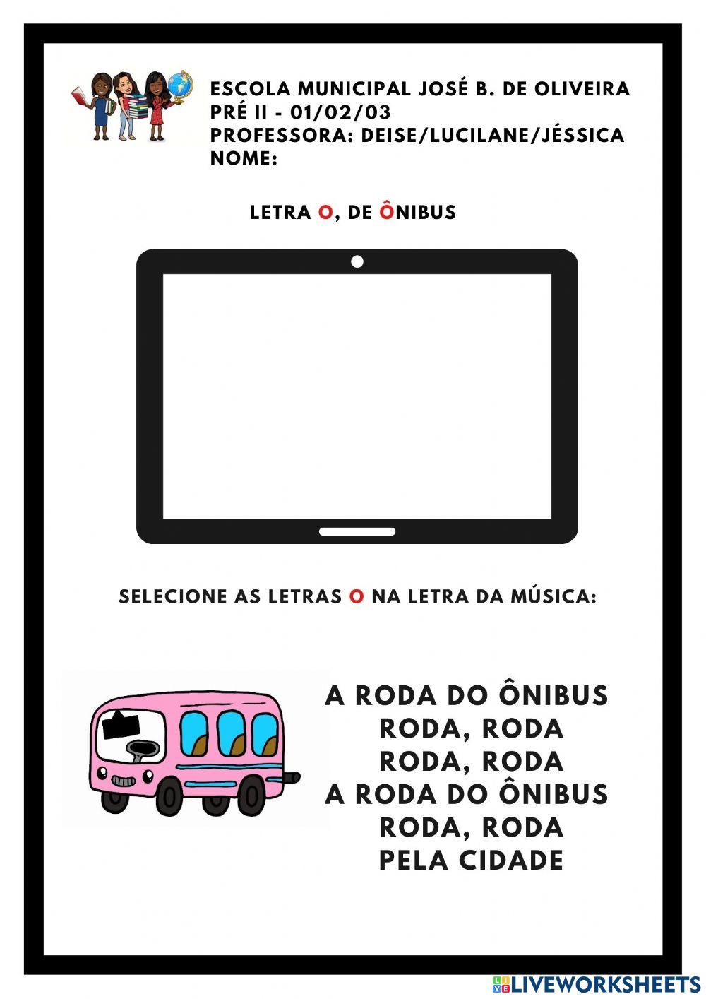 Letra o - onibus
