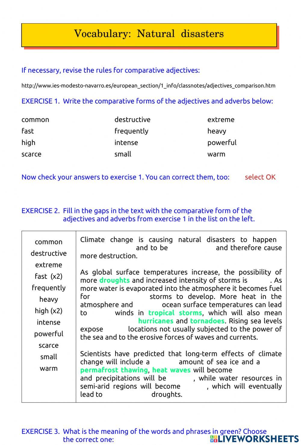 Natural disasters - climate change