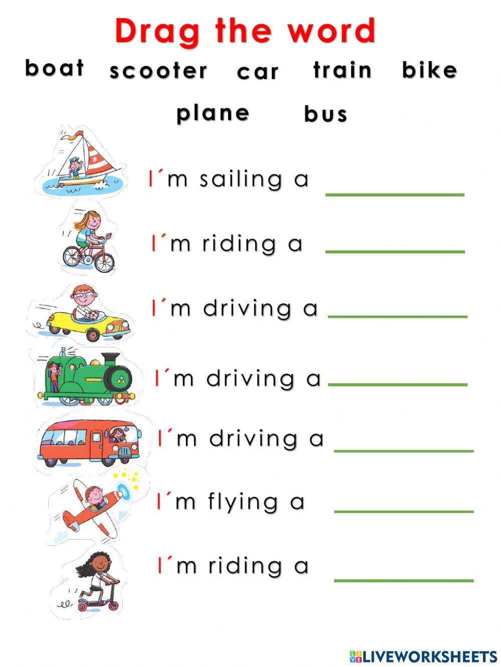 Vehicles vocabulary