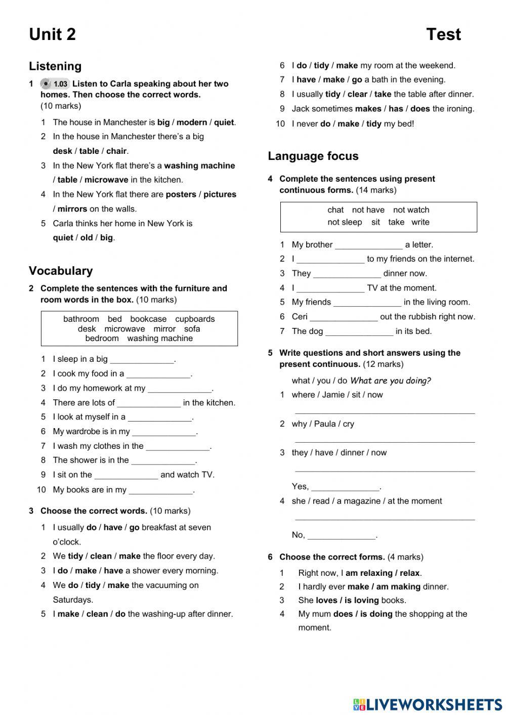 English Plus 2 Tests