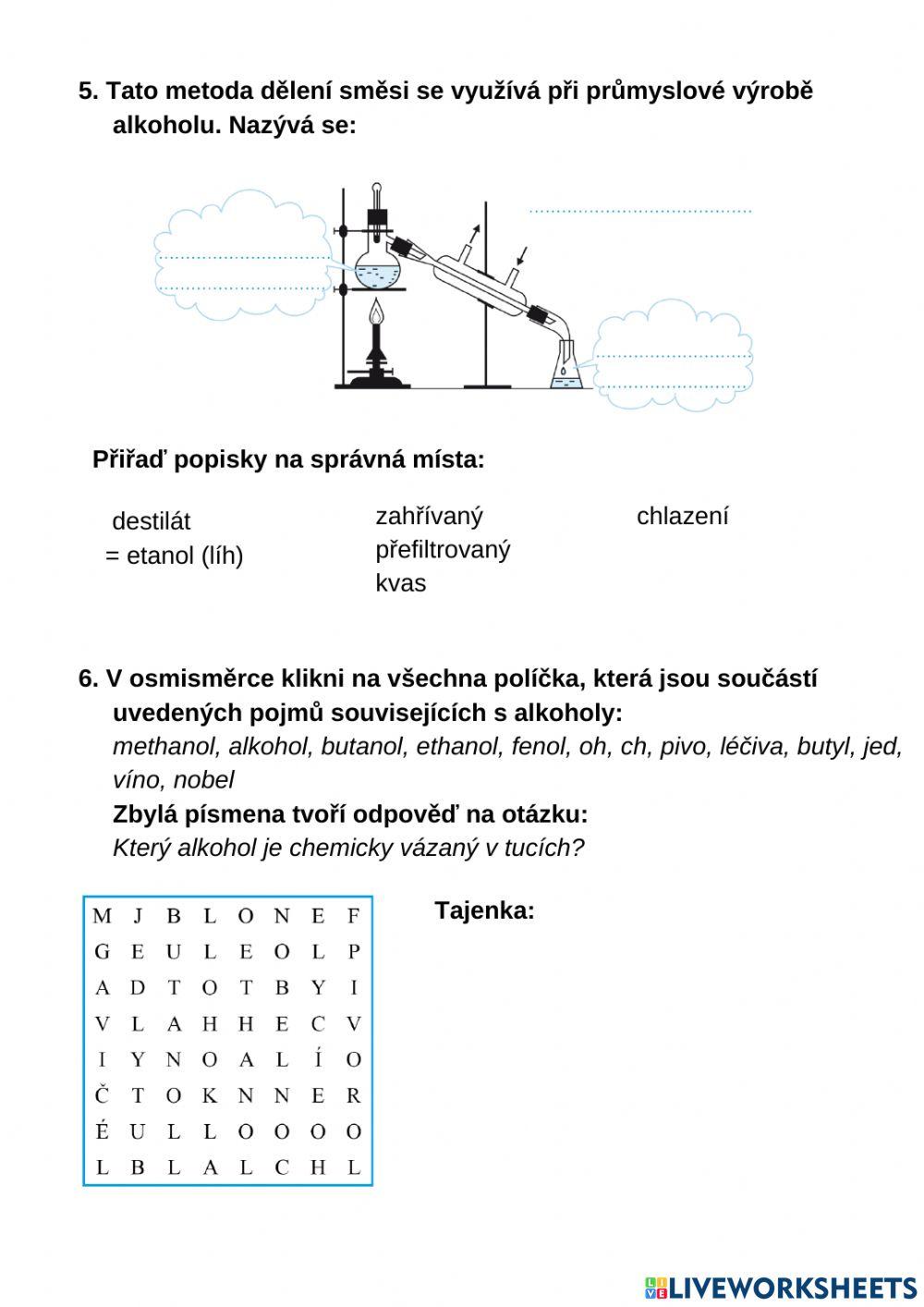 Alkoholy - procvičování