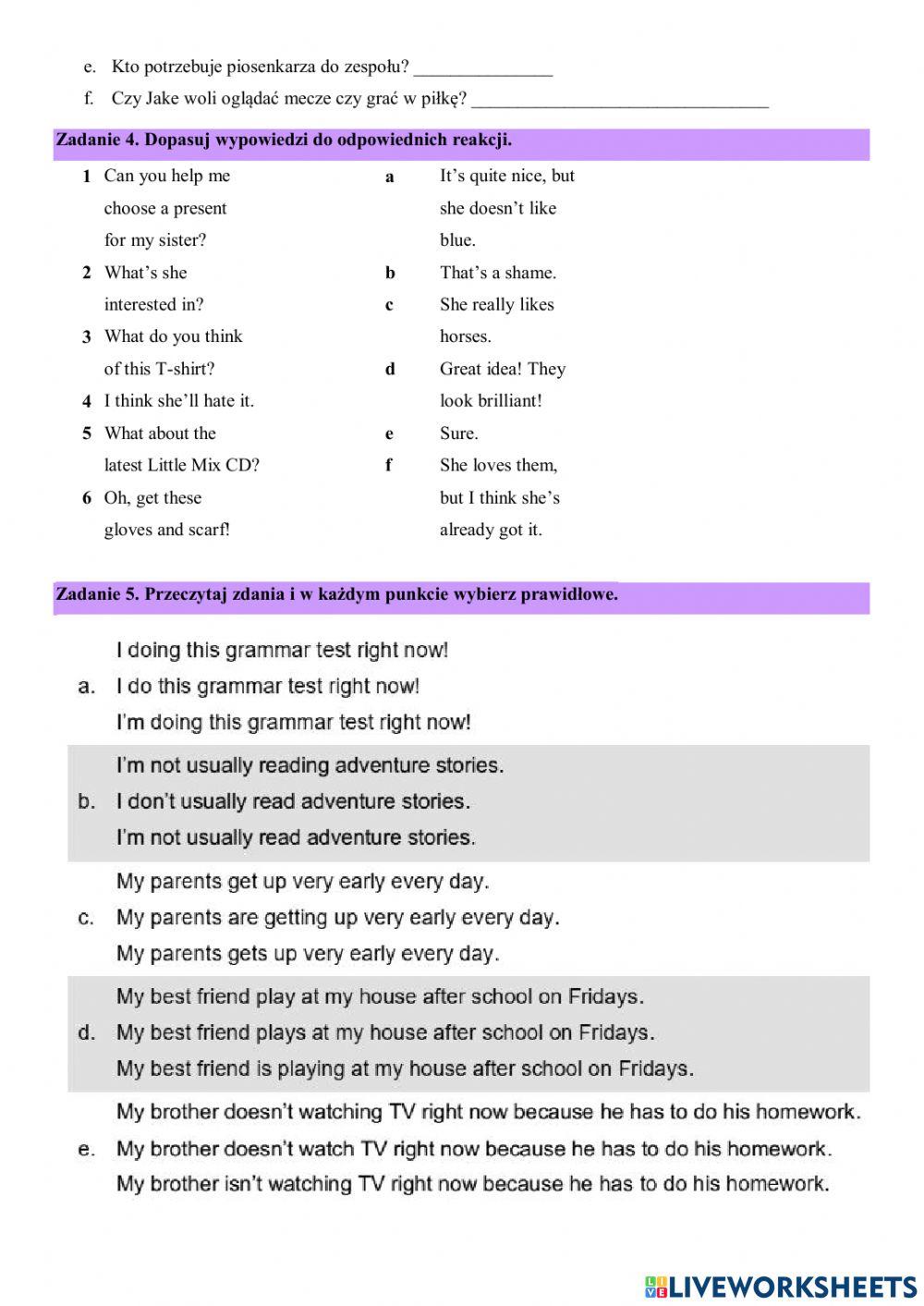 Test (Klasa 6, unit 8) Test (Klasa 6, unit 8)
