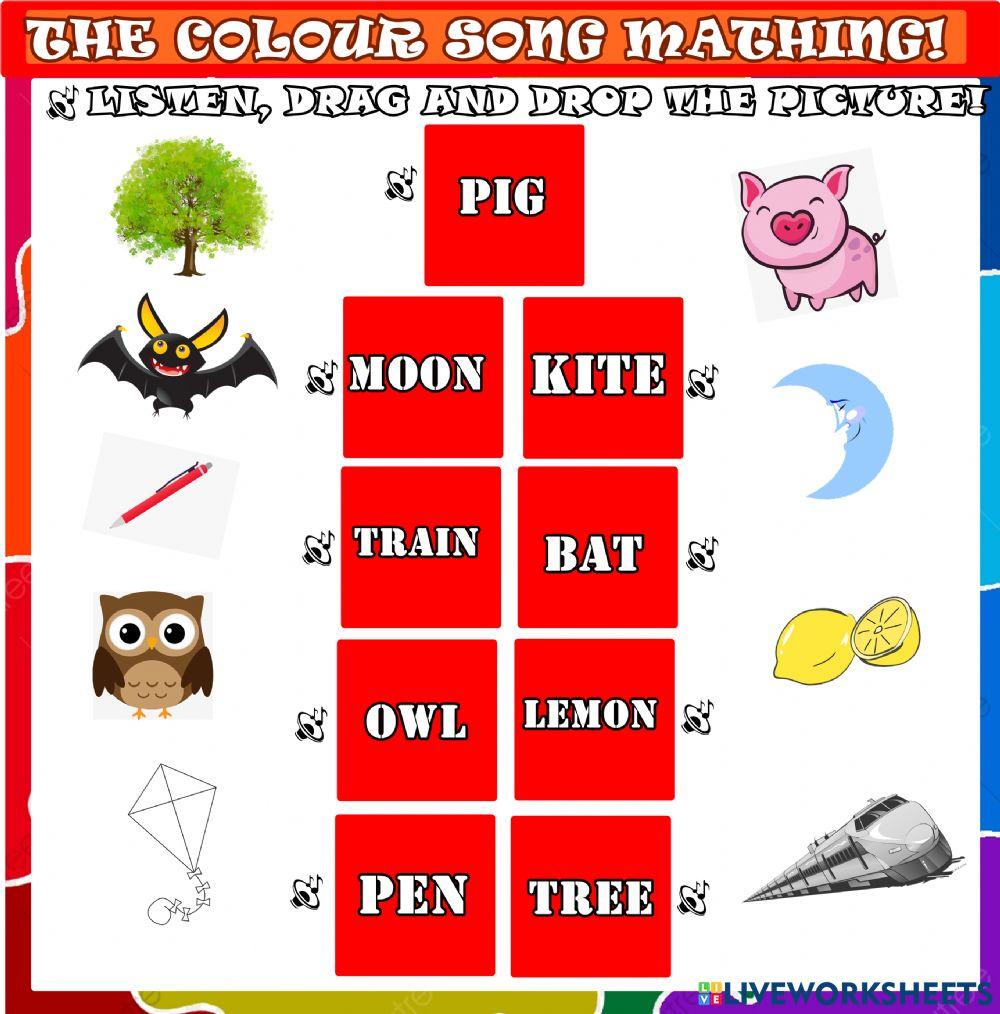 COLOUR SONG VOCABULARY