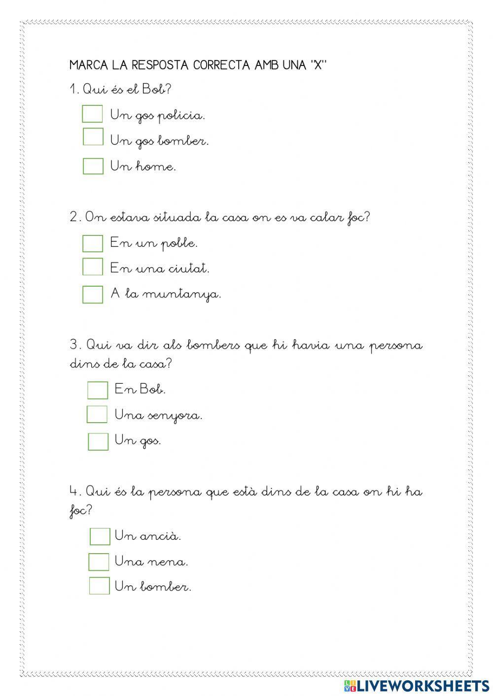 Comprensió Lectora (1R) (lletra lligada)