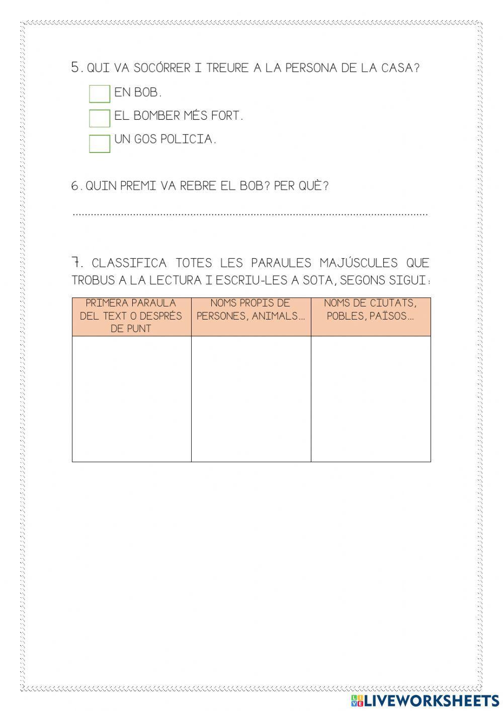 Comprensió Lectora (1R) (lletra de pal)