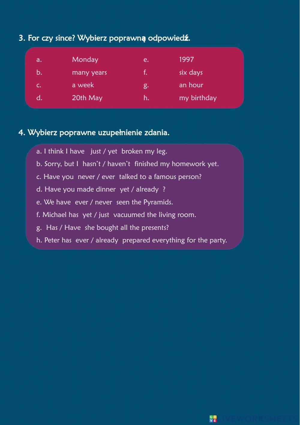 Present perfect Present perfect