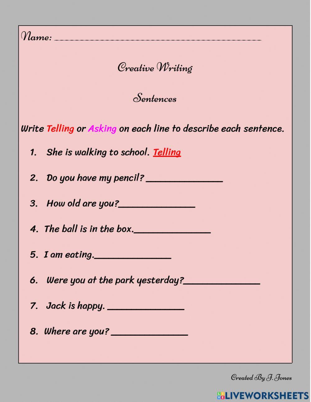 Asking and Telling Sentences