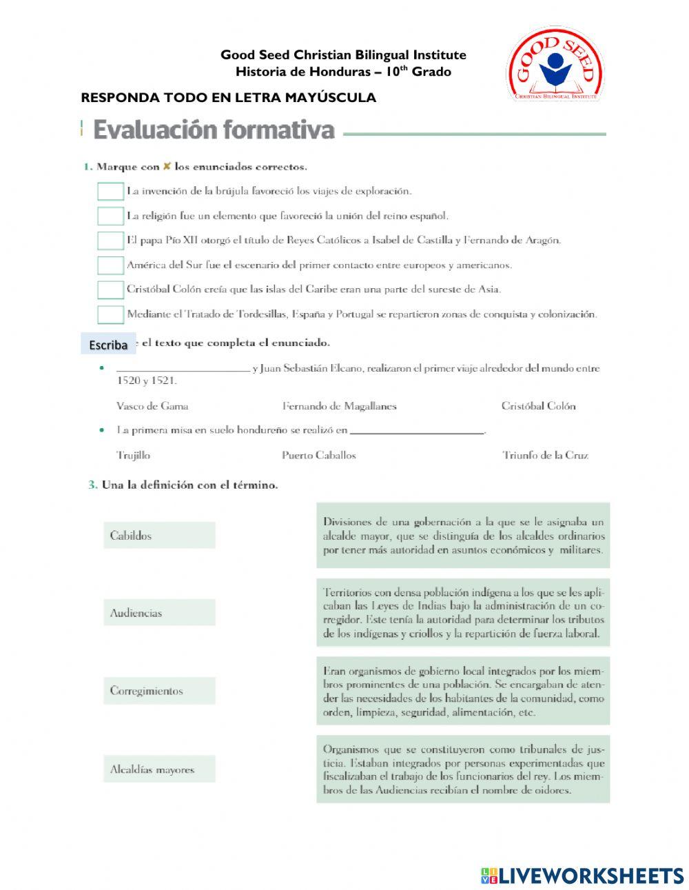 Evaluación formativa p. 58-59