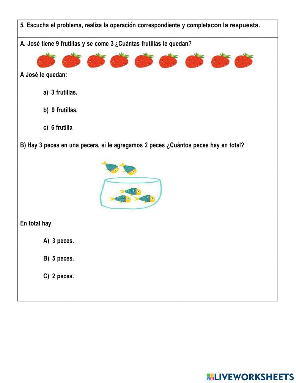 Prueba de matemáticas