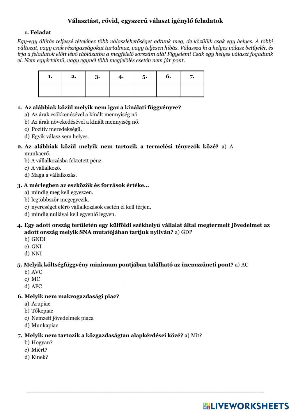 Közgáz ismétlés házi feladat