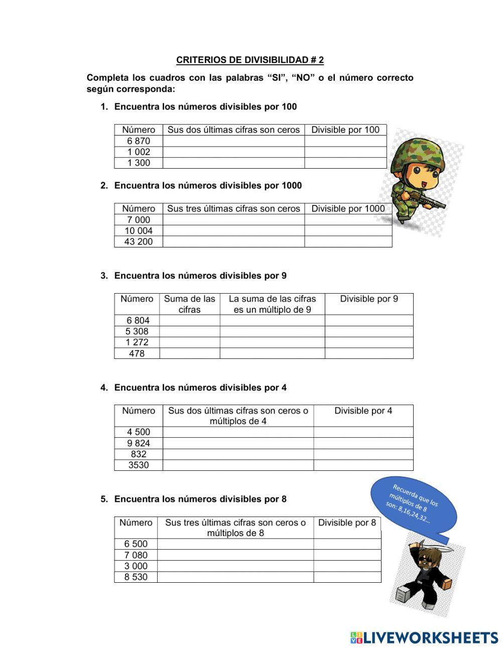 Criterios de divisibilidad 2