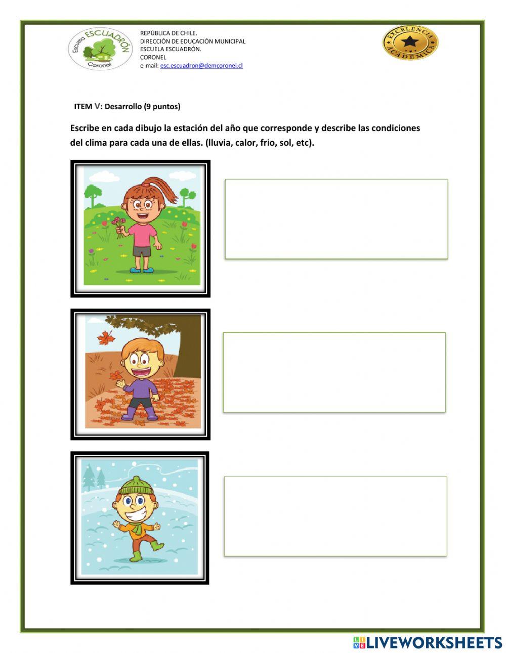 Evaluación unidad 0 Ciencias Naturales