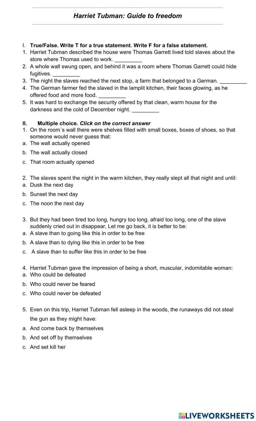 Harriet Tubman: Guide to freedom