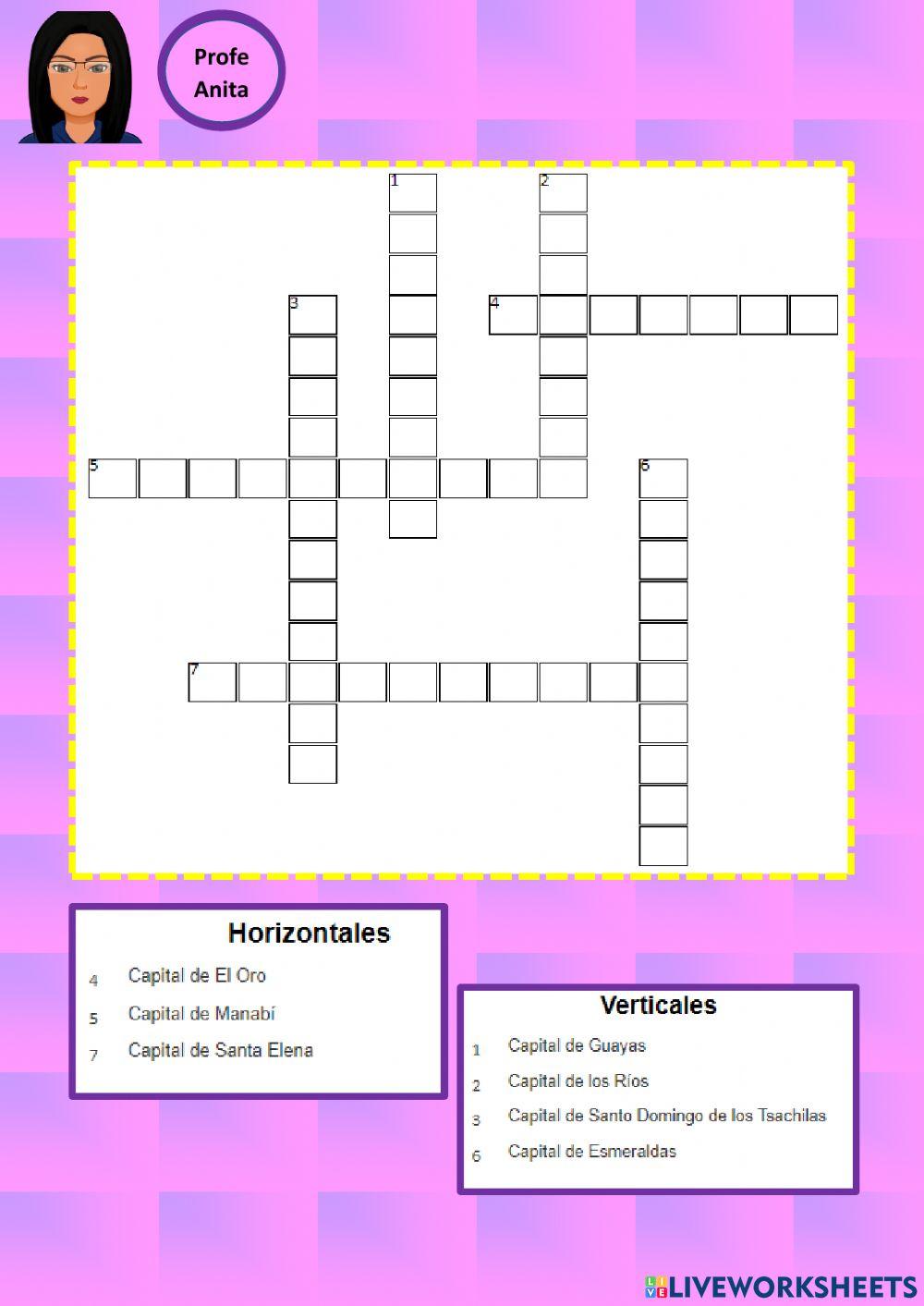 Crucigrama provincias