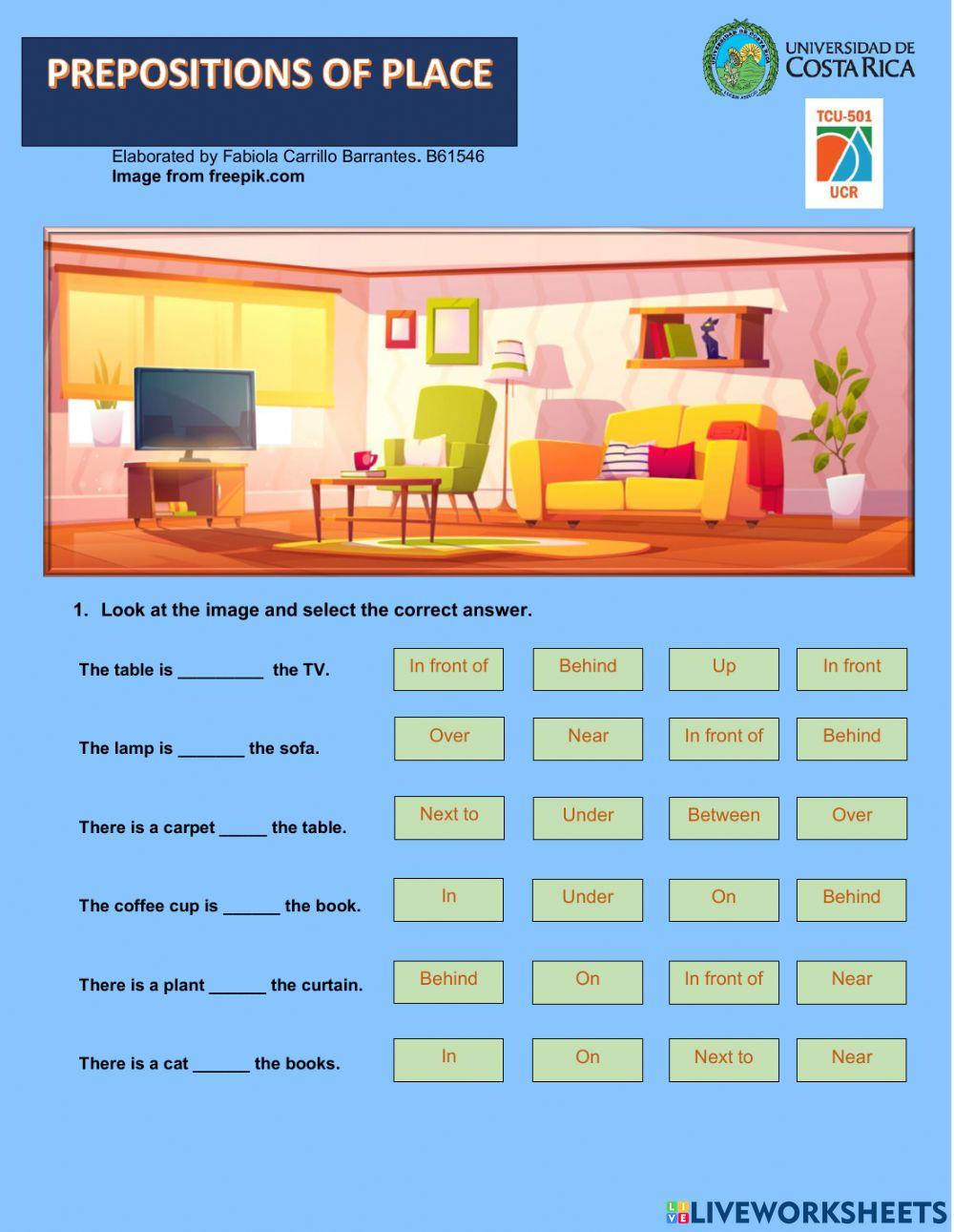 Prepositions of place