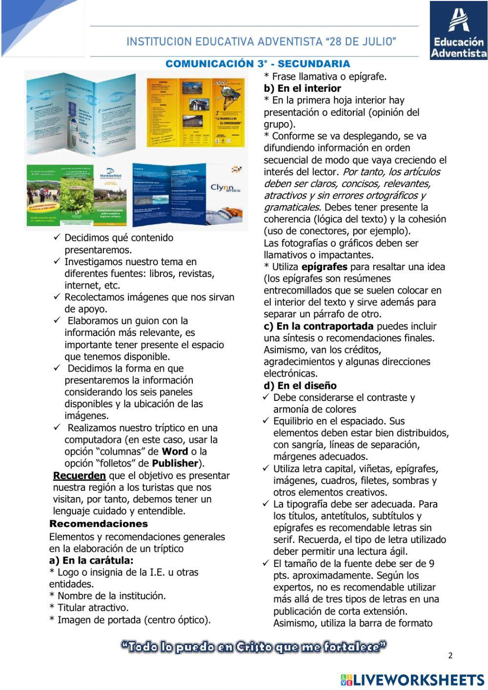 Elaboramos  nuestros trípticos