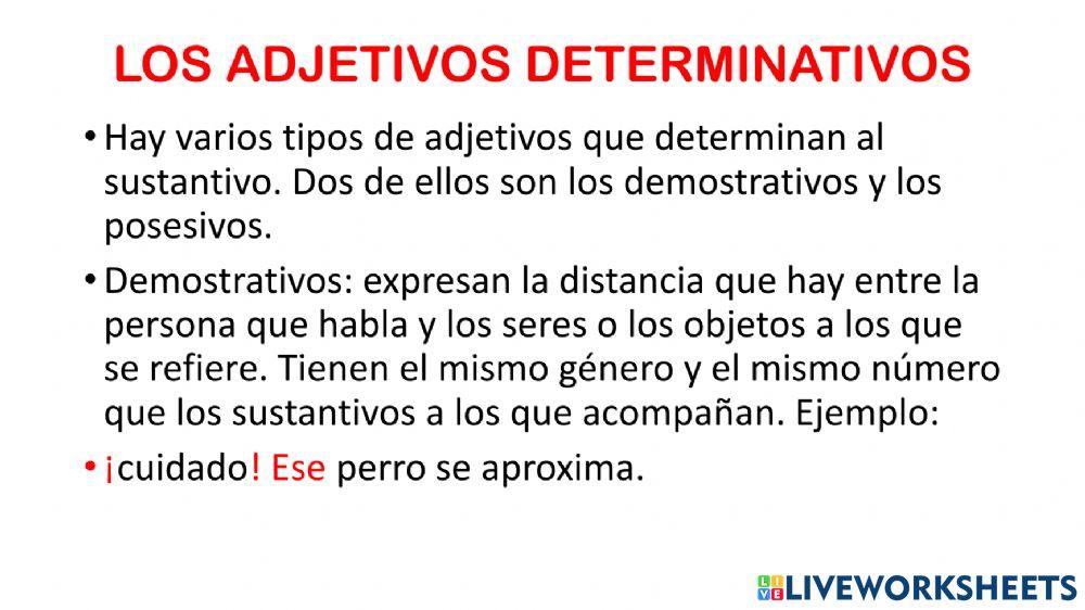 Adjetivos demostrativos