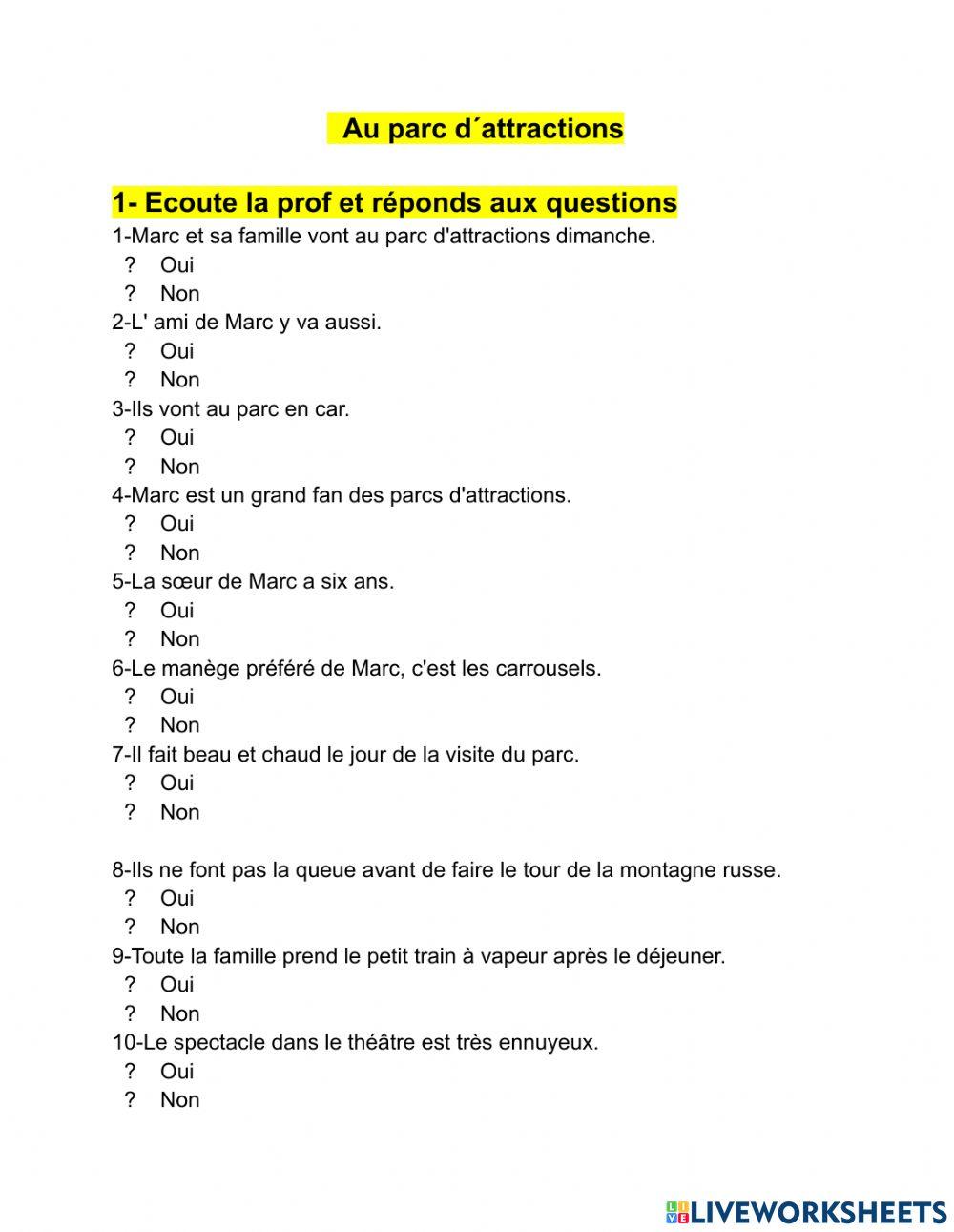 Au parc d-attractions