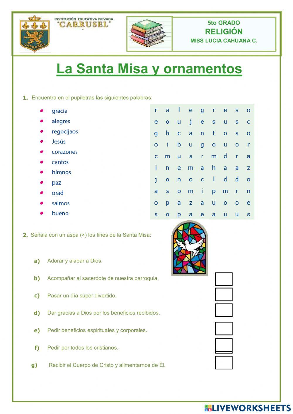 Ornamentos de la misa