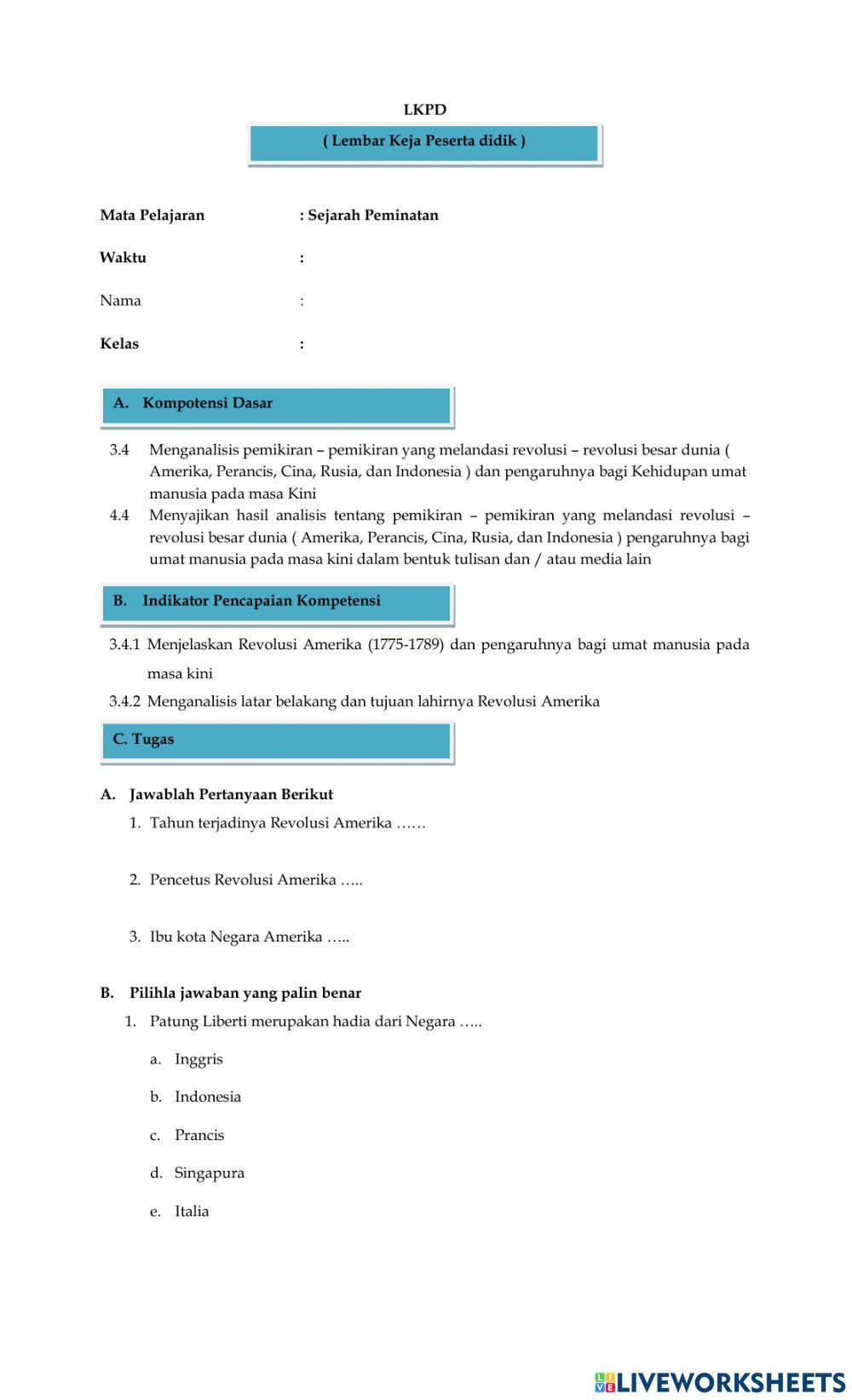 Lkpd sejarah peminatan