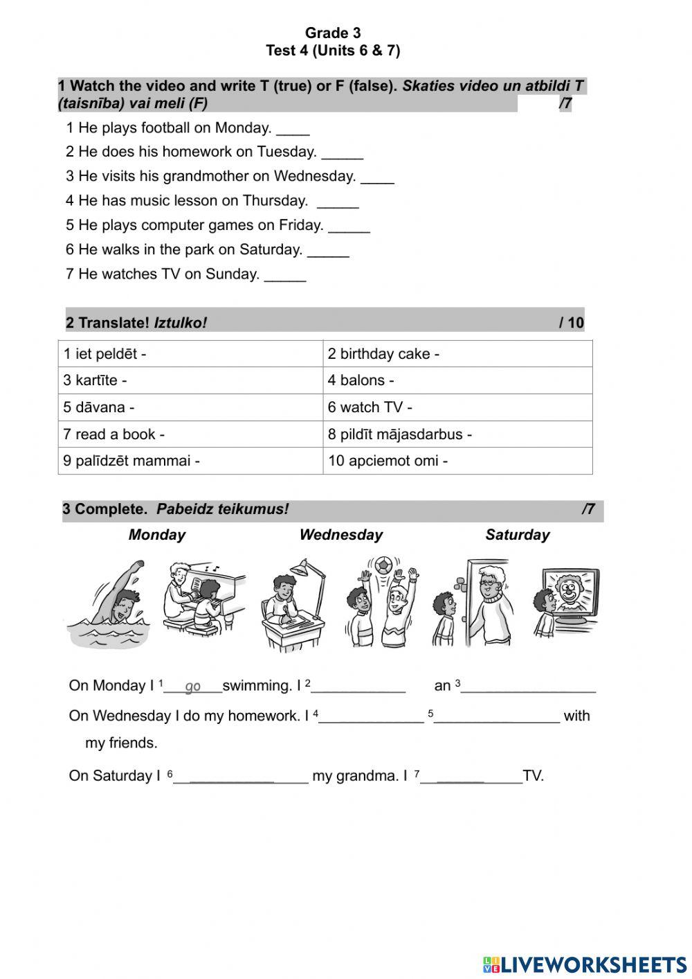 Test on units 6 and 7