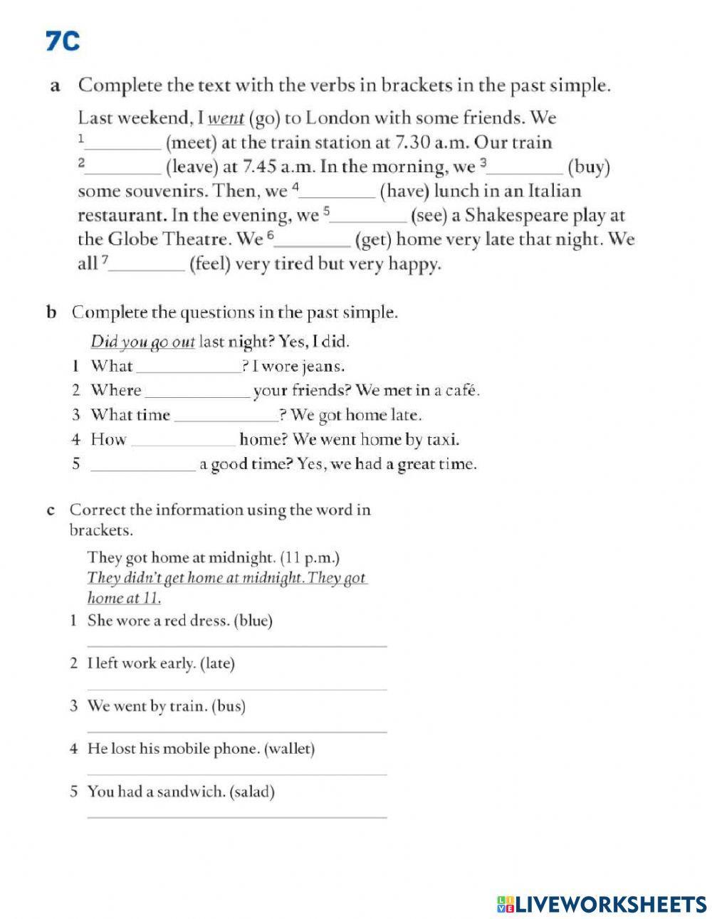 7C Grammar Bank worksheet | Live Worksheets