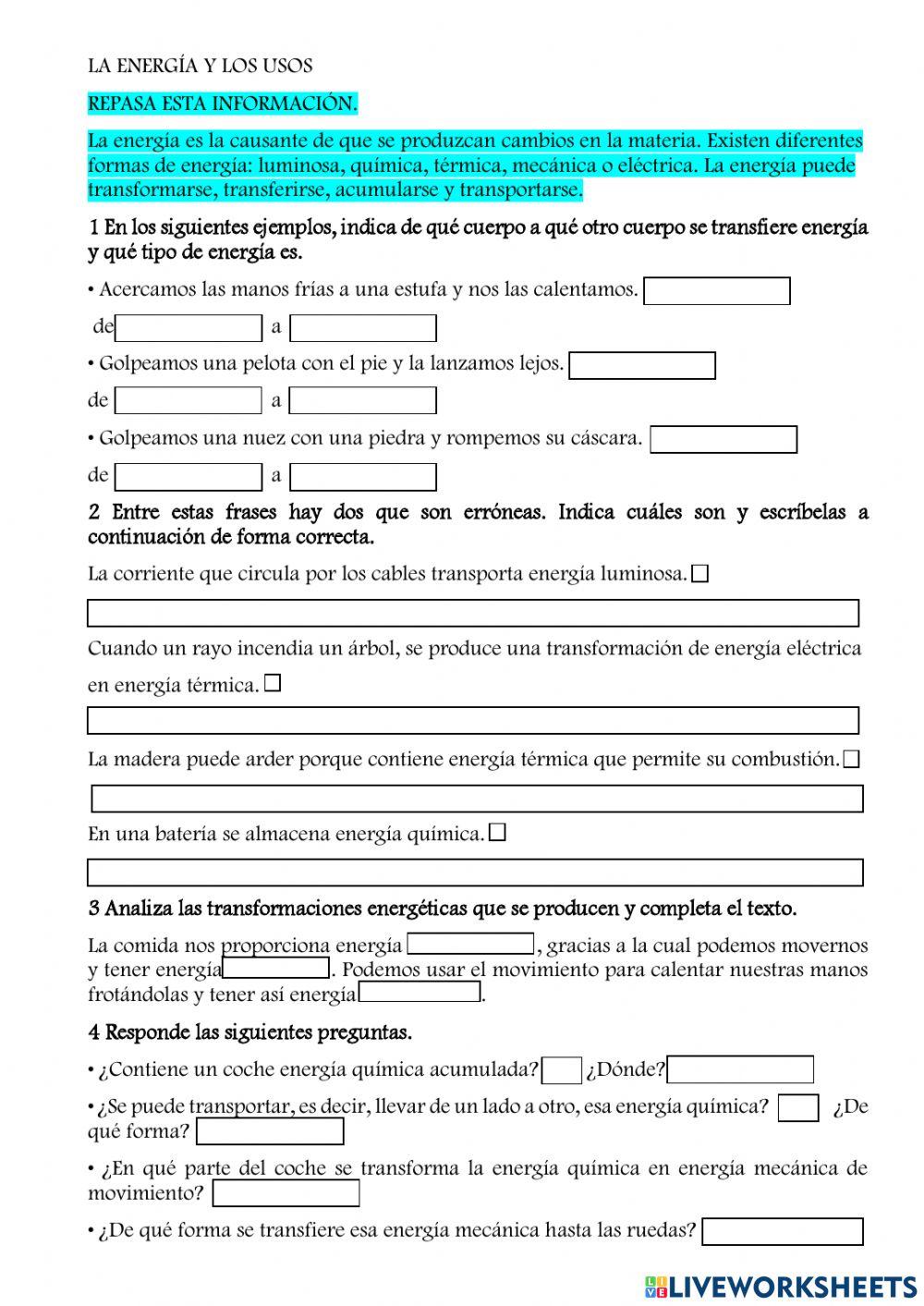 La energía y su uso