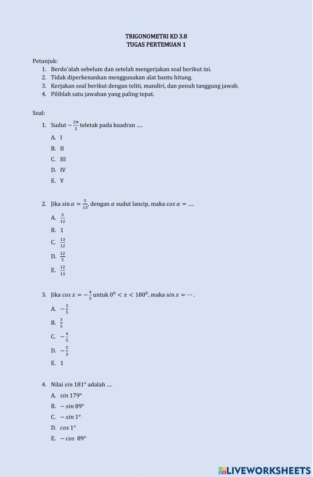 Trigonometri 3.8 Pertemuan 1