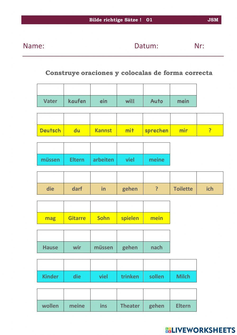 Modalverben elaborar frases 01