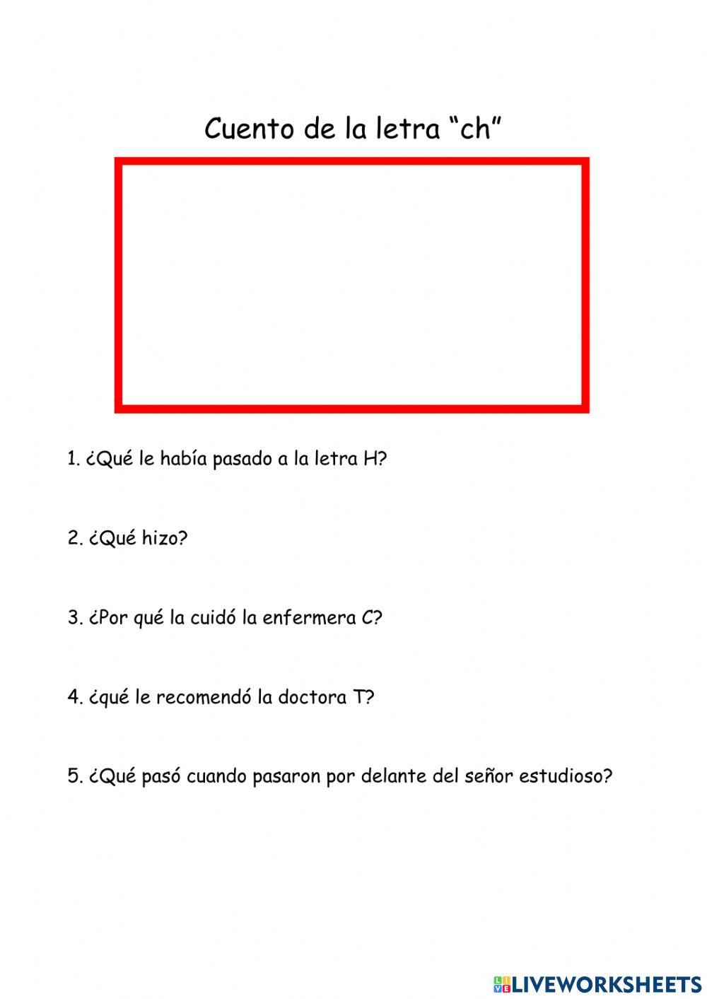 Comprensión. Letrilandia. Letra Ch