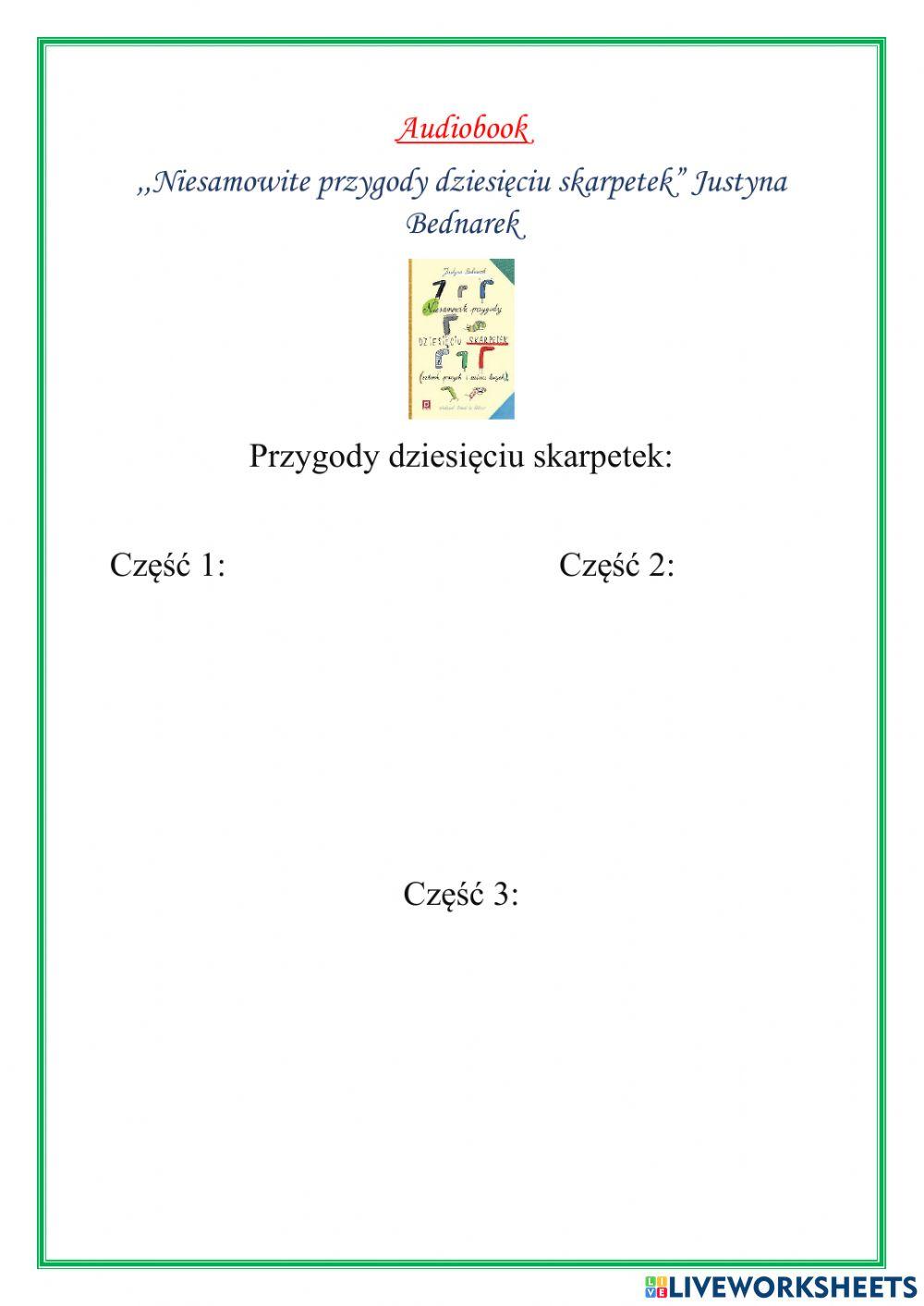 Audiobook ,,Niesamowite przygody dziesięciu skarpetek-
