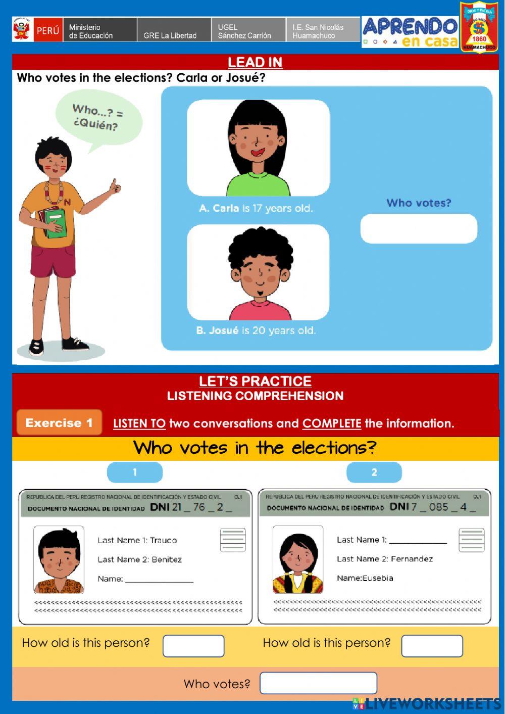 Week 5 - Level Pre A1 - Exp. 1 - Activity 02 - Do you vote?